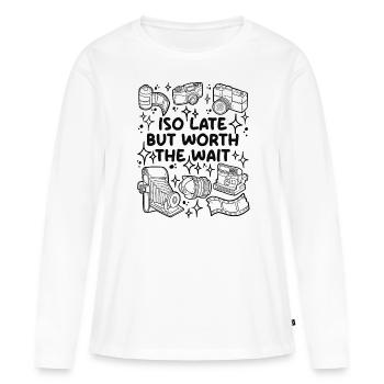 ISO Late But Worth the Wait – Analogfotografie - Frauen Premium Bio Langarmshirt - Weiß - Vorne - Julia (174cm)