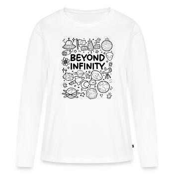 Jenseits der Unendlichkeit - Frauen Premium Bio Langarmshirt - Weiß - Vorne - Julia (174cm)
