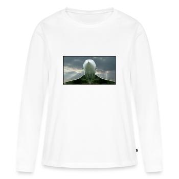 concorde et rayons de soleil 120dpi - T-shirt manches longues Premium bio Femme - blanc - Devant - Julia (174cm)