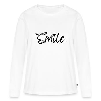 Smile Smile: Radiate Joy and Positivity - Women's Premium Organic Long Sleeve Shirt - white - Front - Julia (174cm)