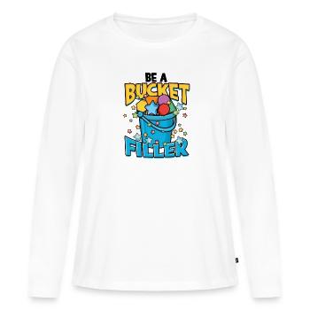 Soyez un état d’ de croissance de l’enseignant de remplissage de seau - - T-shirt manches longues Premium bio Femme - blanc - Devant - Julia (174cm)