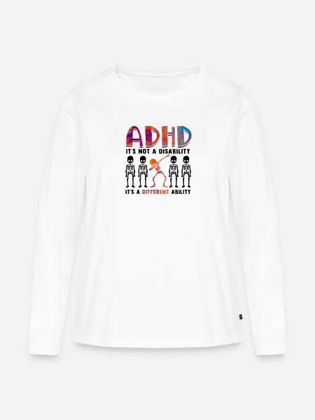 ADHS ist keine Behinderung, es ist anders - ADHS - Frauen Premium Bio Langarmshirt - Weiß