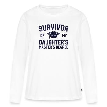 Survivant de mes filles Maîtrise - T-shirt manches longues Premium bio Femme - blanc - Devant - Julia (174cm)