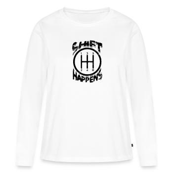 Shift Happens - course sur piste de terre battue - T-shirt manches longues Premium bio Femme - blanc - Devant - Julia (174cm)