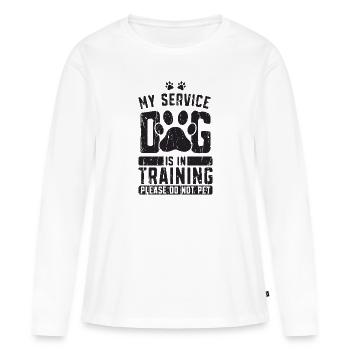 Mein Diensthund ist in der Ausbildung Bitte nicht streicheln - - Frauen Premium Bio Langarmshirt - Weiß - Vorne - Julia (174cm)