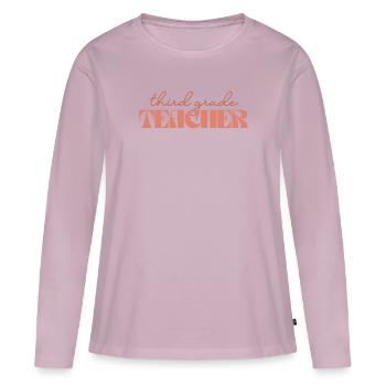 Retro 3rd Grade Teacher Vintage Dritte Klasse - Frauen Premium Bio Langarmshirt - Altrosa - Vorne - Julia (174cm)