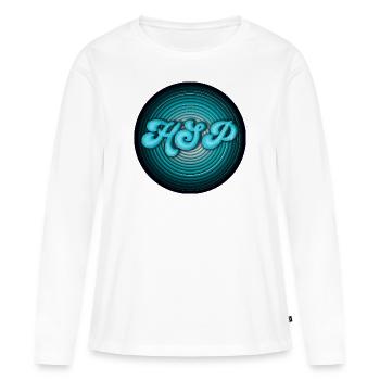 HSP - personne très sensible entoure turquoise - T-shirt manches longues Premium bio Femme - blanc - Devant - Julia (174cm)