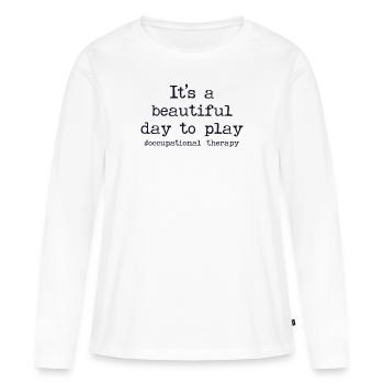 Ergothérapie motivationnelle École d’ergothérapie - T-shirt manches longues Premium bio Femme - blanc - Devant - Julia (174cm)