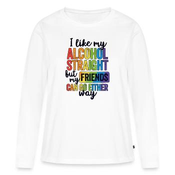 Alkohol Hetero Freunde So oder so Pride Month - Frauen Premium Bio Langarmshirt - Weiß - Vorne - Julia (174cm)