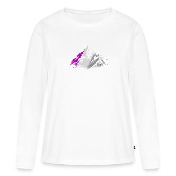 Subtiler asexueller Pride-Monat Bergwandern - Frauen Premium Bio Langarmshirt - Weiß - Vorne - Julia (174cm)