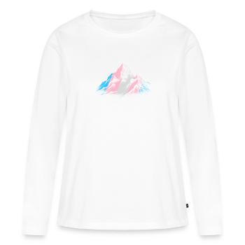 Subtiler Transgender-Pride-Monat Bergwandern - Frauen Premium Bio Langarmshirt - Weiß - Vorne - Julia (174cm)