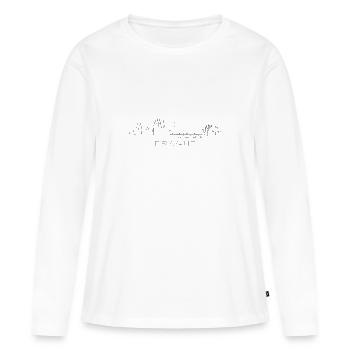 Prag Skyline im Online Pen Illustration Stil - Frauen Premium Bio Langarmshirt - Weiß - Vorne - Julia (174cm)