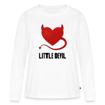 Petit Diable - T-shirt manches longues Premium bio Femme - blanc - Devant - Julia (174cm)