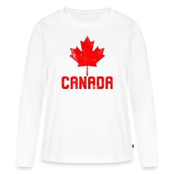 Maple Leaf Flag Canada - Frauen Premium Bio Langarmshirt - Weiß - Vorne - Julia (174cm)