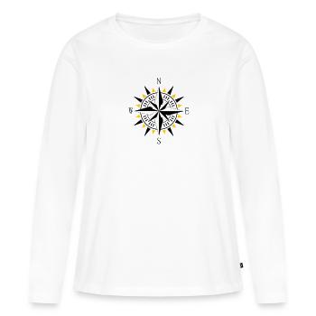Kompass - Frauen Premium Bio Langarmshirt - Weiß - Vorne - Julia (174cm)