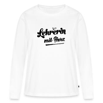 Lehrerin Lieblingslehrerin Klassenlehrerin Lehrer - Frauen Premium Bio Langarmshirt - Weiß - Vorne - Julia (174cm)