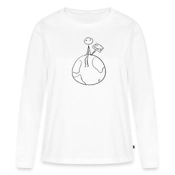 climate protection earth - Women's Premium Organic Long Sleeve Shirt - white - Front - Julia (174cm)
