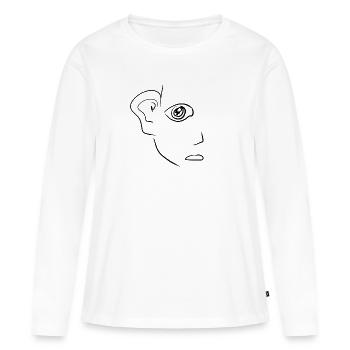 oreille auditive - T-shirt manches longues Premium bio Femme - blanc - Devant - Julia (174cm)