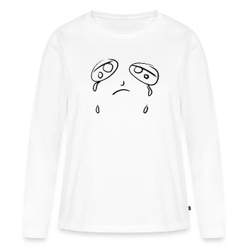 pleurer tristement - T-shirt manches longues Premium bio Femme - blanc - Devant - Julia (174cm)