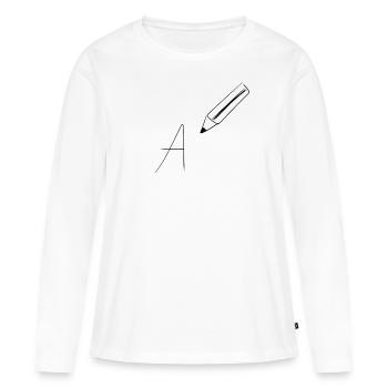 stift zeichnen - Frauen Premium Bio Langarmshirt - Weiß - Vorne - Julia (174cm)