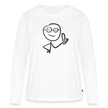 daumen hoch - Frauen Premium Bio Langarmshirt - Weiß - Vorne - Julia (174cm)