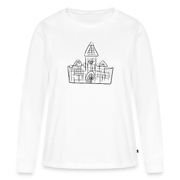 murs du château - T-shirt manches longues Premium bio Femme - blanc - Devant - Julia (174cm)