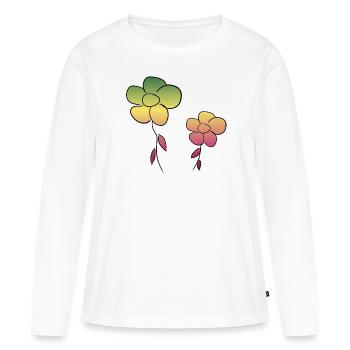blume blumen - Frauen Premium Bio Langarmshirt - Weiß - Vorne - Julia (174cm)
