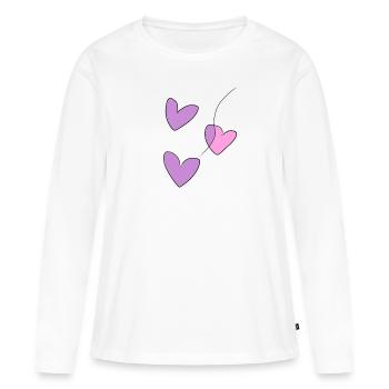heart hearts - Women's Premium Organic Long Sleeve Shirt - white - Front - Julia (174cm)