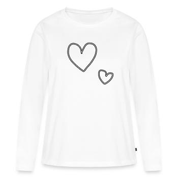 Cœur grand - T-shirt manches longues Premium bio Femme - blanc - Devant - Julia (174cm)