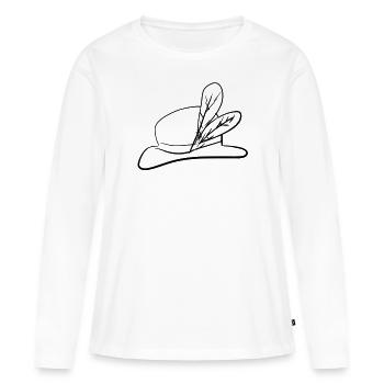 hat spring - Women's Premium Organic Long Sleeve Shirt - white - Front - Julia (174cm)