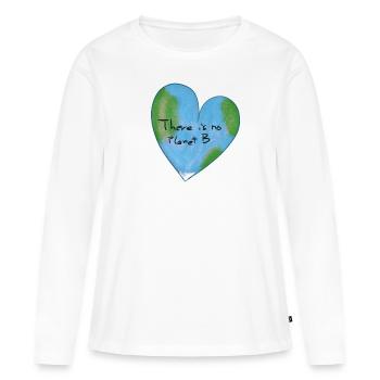climate change heart climate protection - Women's Premium Organic Long Sleeve Shirt - white - Front - Julia (174cm)