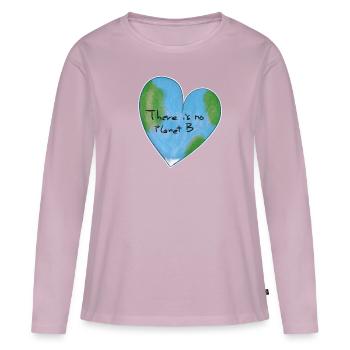 klimawandel herz klimaschutz - Frauen Premium Bio Langarmshirt - Altrosa - Vorne - Julia (174cm)