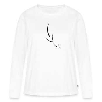 unten pfeil pfeile richtung zeigen - Frauen Premium Bio Langarmshirt - Weiß - Vorne - Julia (174cm)