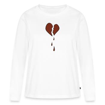 herz gebrochen tränen schmerzen schmerz - Frauen Premium Bio Langarmshirt - Weiß - Vorne - Julia (174cm)