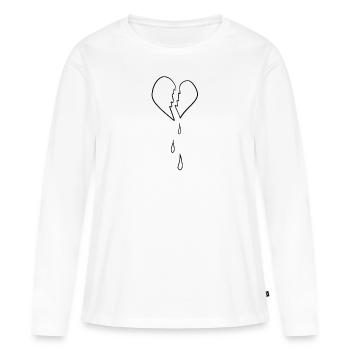 cœur brisé mal d’amour douleur douleur - T-shirt manches longues Premium bio Femme - blanc - Devant - Julia (174cm)