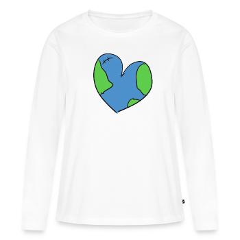 changement climatique cœur protection du climat climat terre - T-shirt manches longues Premium bio Femme - blanc - Devant - Julia (174cm)