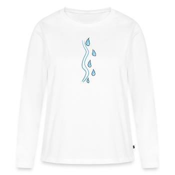 symbole de trait d’eau de goutte de ligne - T-shirt manches longues Premium bio Femme - blanc - Devant - Julia (174cm)