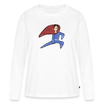héros super-héros homme sauveur symbole - T-shirt manches longues Premium bio Femme - blanc - Devant - Julia (174cm)