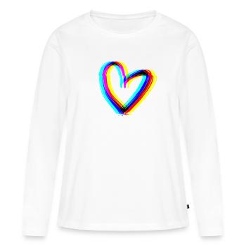 herz effekt 3d symbol liebe - Frauen Premium Bio Langarmshirt - Weiß - Vorne - Julia (174cm)