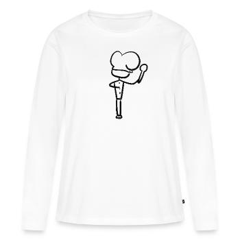 cuisinier symbole cuisinier profession professionnelle - T-shirt manches longues Premium bio Femme - blanc - Devant - Julia (174cm)