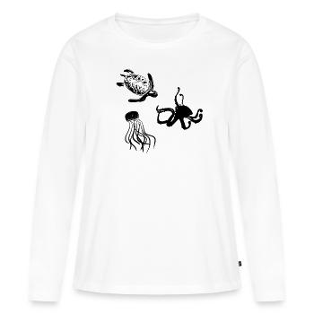 animals marine animals underwater nature pattern - Women's Premium Organic Long Sleeve Shirt - white - Front - Julia (174cm)