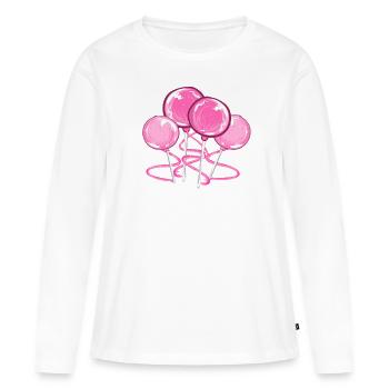 sucettes rose sucré sucré - T-shirt manches longues Premium bio Femme - blanc - Devant - Julia (174cm)