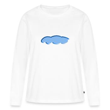 symbole de nuage bleu ciel - T-shirt manches longues Premium bio Femme - blanc - Devant - Julia (174cm)