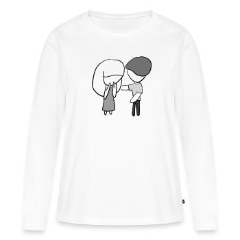 le confort aide les gens à faire confiance à la cohésion - T-shirt manches longues Premium bio Femme - blanc - Devant - Julia (174cm)