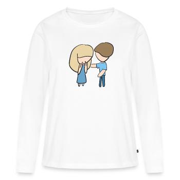 le confort aide les gens à la cohésion - T-shirt manches longues Premium bio Femme - blanc - Devant - Julia (174cm)