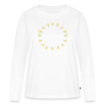 glühbirne kreis scheinen licht symbol - Frauen Premium Bio Langarmshirt - Weiß - Vorne - Julia (174cm)