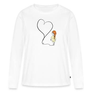 heart love girl symbol thread - Women's Premium Organic Long Sleeve Shirt - white - Front - Julia (174cm)