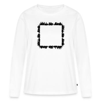 square square frame grass - Women's Premium Organic Long Sleeve Shirt - white - Front - Julia (174cm)