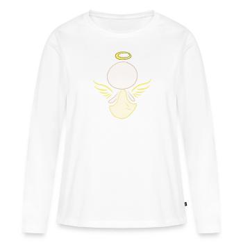 Symbole d’ange Protecteur Homme - T-shirt manches longues Premium bio Femme - blanc - Devant - Julia (174cm)