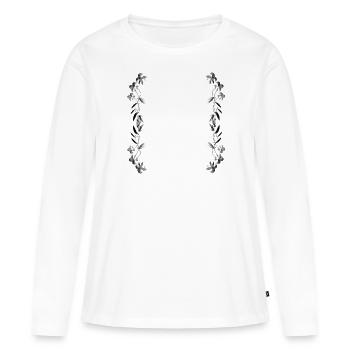 ligne argent argenté gris - T-shirt manches longues Premium bio Femme - blanc - Devant - Julia (174cm)